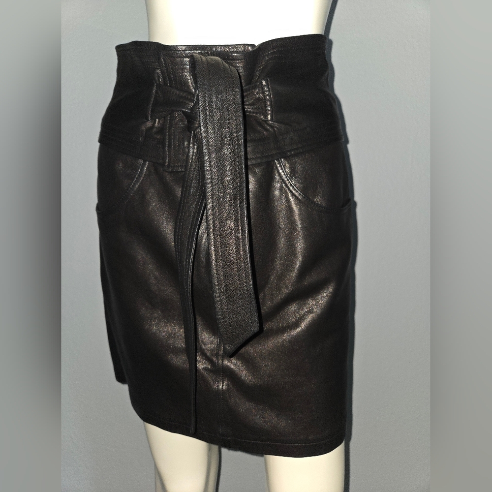 Rebecca Minkoff Black Leather Pencil Skirt
